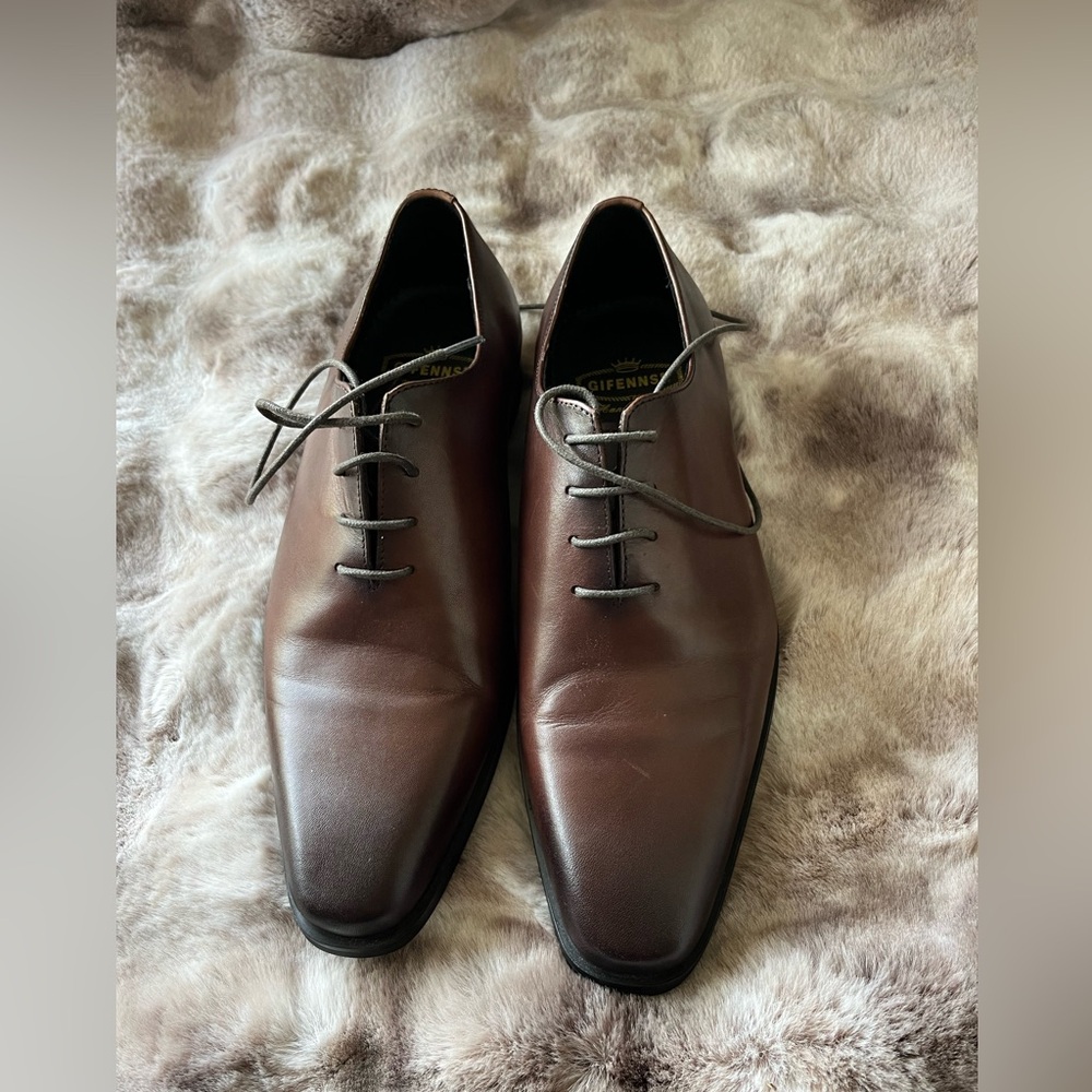 Gifennse Men's Dress Shoes Oxford Formal Handmade Leather Size 7.5